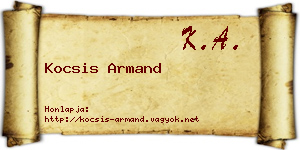 Kocsis Armand névjegykártya
